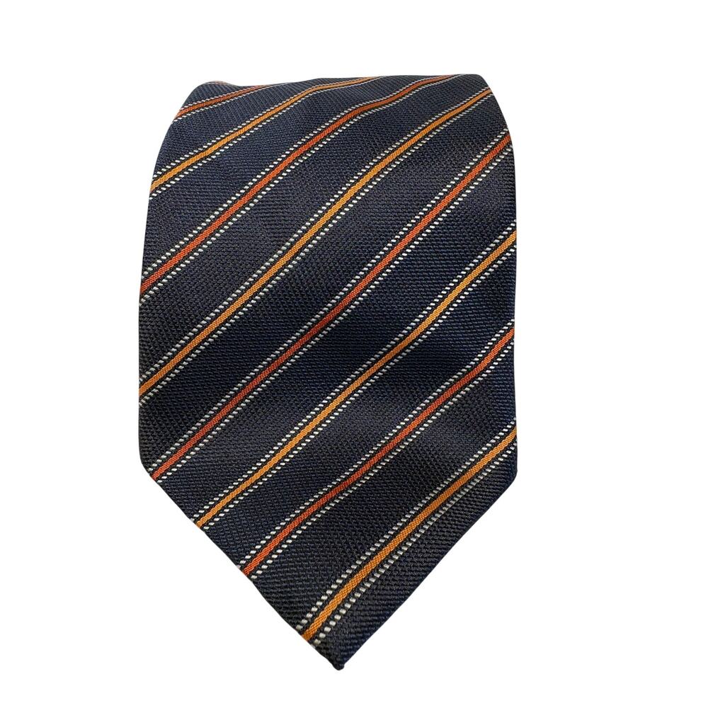 Pre-Owned Men’s Striped Necktie with Dotted Pattern and Classic Style